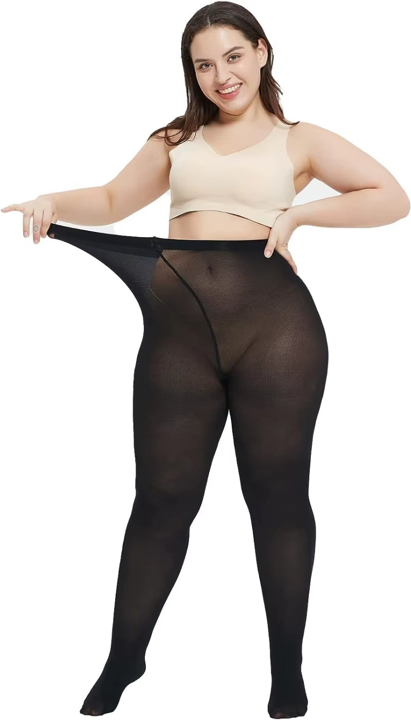 Plus Size Tights for Women Semi Opaque Queen Size Nylon Pantyhose Women 120Kg Pantyhose Super Elasti Pantyhose plus Size Tights