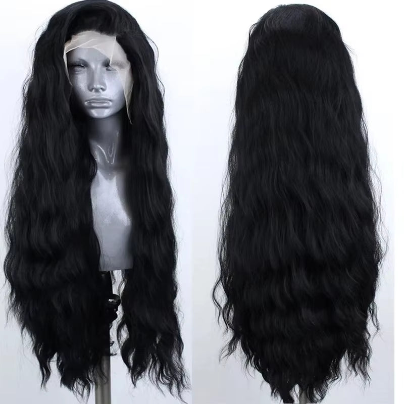 Synthetic Lace Front Wigs for Black Women Natural Hairline Synthetic Hair Lace Wig Long Brown Wig Pre Plucked Baby Hair Cosplay