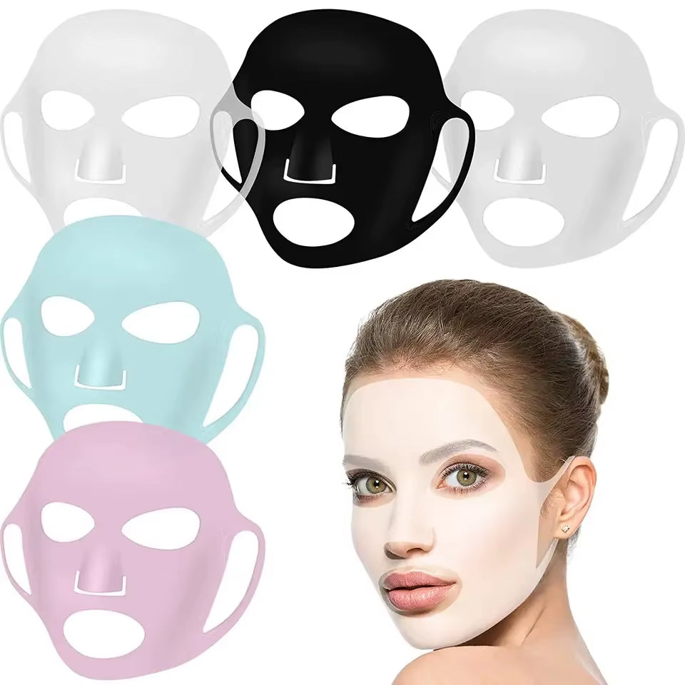 Skin Care Tool Reusable Silicone Facial Mask Cover Sheet Mask Holder Reusable Moisturizing Silicone Face Wrap for Sheet Mask