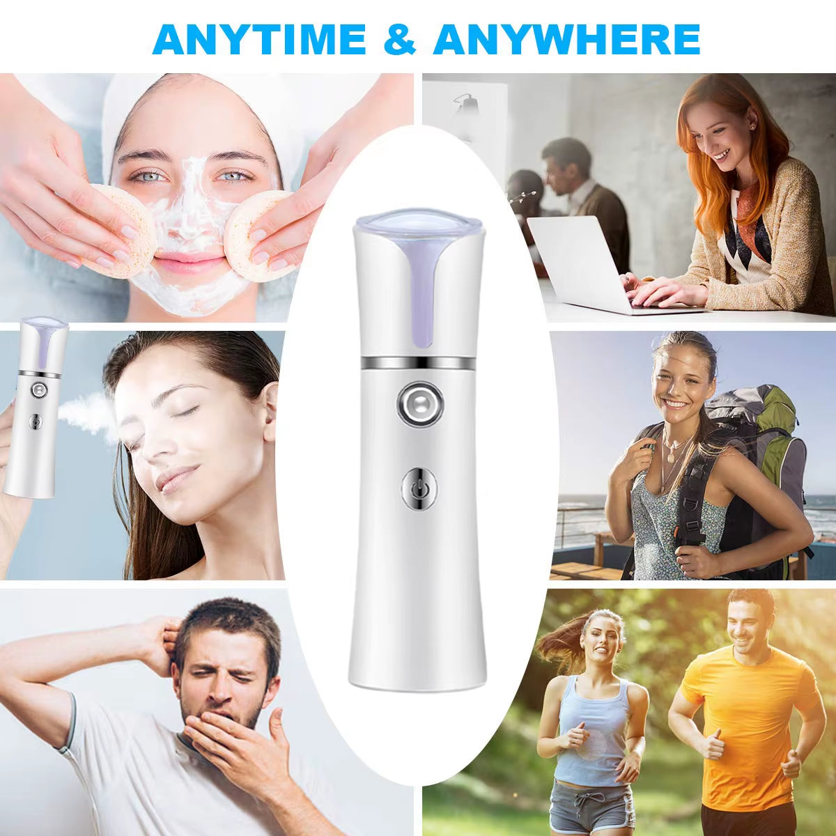 Nano Facial Mister,Cool Mist Facial Handy Mist Sprayer, Moisturizing and Hydrating for Skin Care, Makeup, Eyelash Extensions