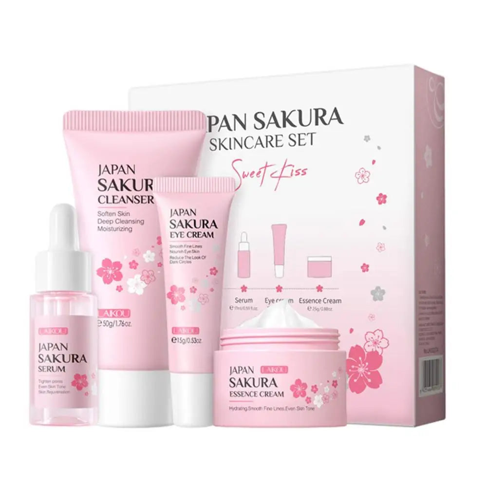 Japan Sakura Skin Care Set Facial Cleanser Face Cream Toner Eye Cream Essence Sakura Skincare Kit Skin Care Products Full Set