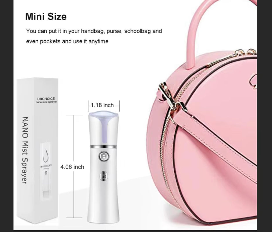 Nano Facial Mister,Cool Mist Facial Handy Mist Sprayer, Moisturizing and Hydrating for Skin Care, Makeup, Eyelash Extensions